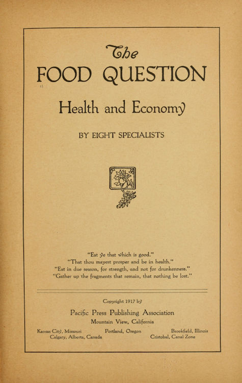 The Food Question: Health and Economy