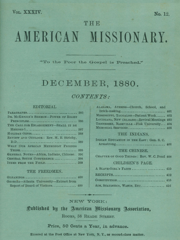 Amerikan Misyoner, Cilt 34, No. 12, Aralık 1880