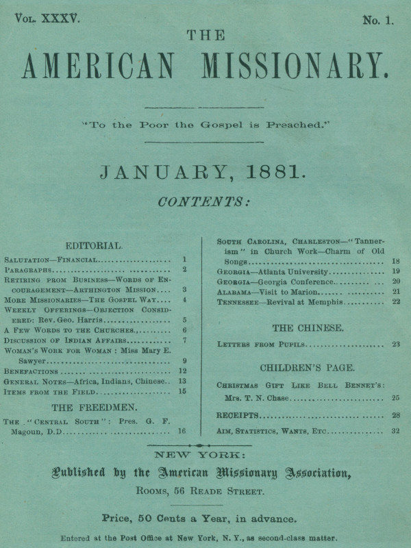 Various - Amerikan Misyoneri - Cilt 35, No. 1, Ocak 1881