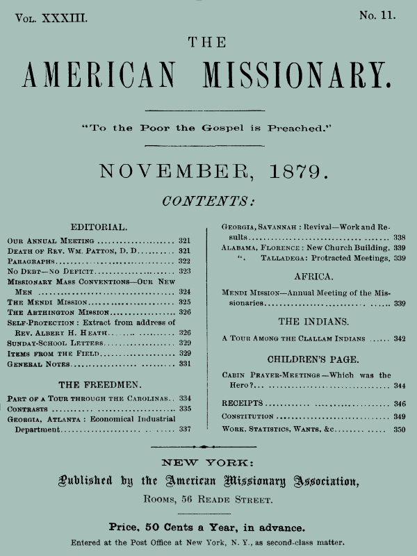 Amerikan Misyoner - Cilt 33, No. 11, Kasım 1879