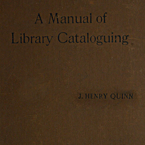 Manual of Library Cataloguing Manual of Library Cataloguing