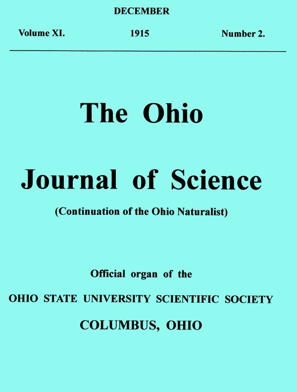 The Ohio Journal of Science. Vol. XVI., No. 2 (December, 1915) The Ohio Journal of Science. Vol. XVI., No. 2 (December, 1915)