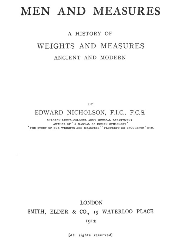 Men and Measures