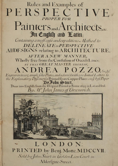 Rules and Examples of Perspective proper for Painters and Architects, etc.
In English and Latin: Containing a most easie and expeditious method to delineate in perspective all designs relating to architecture