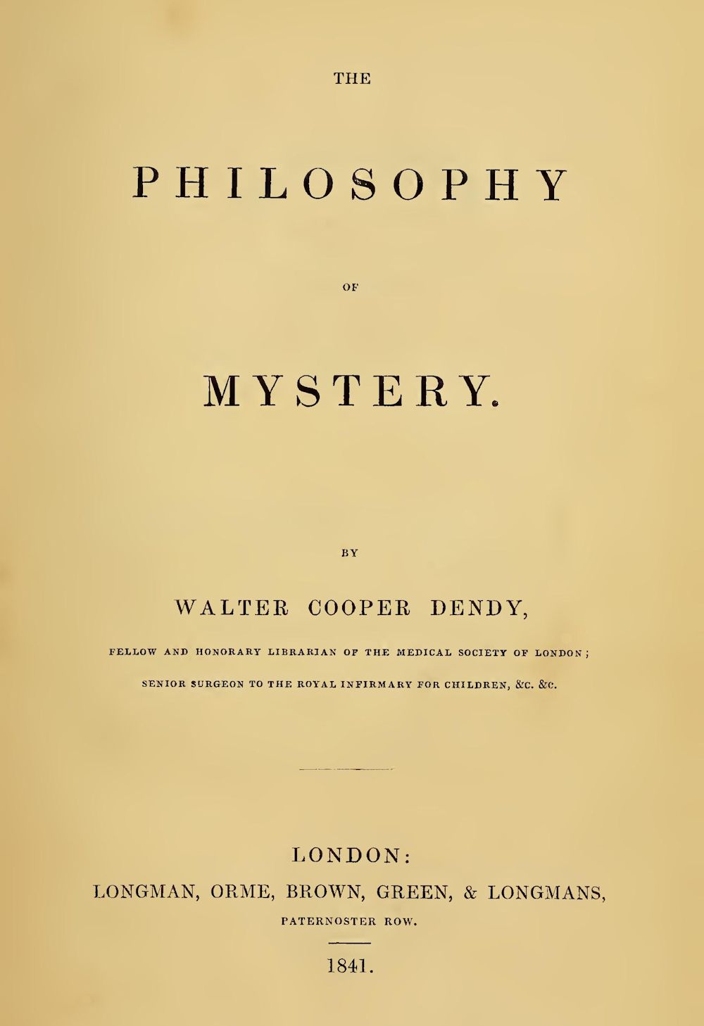 The Philosophy of Mystery