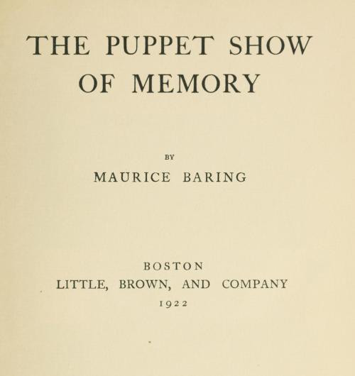 The Puppet Show of Memory The Puppet Show of Memory