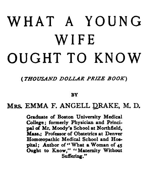 What a Young Wife Ought to Know What a Young Wife Ought to Know