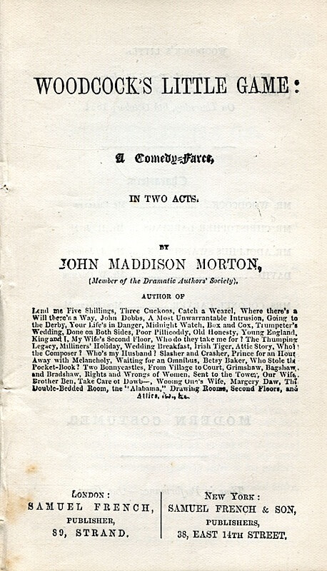 Woodcock's Little Game: A Comedy-Farce, In Two Acts Woodcock's Little Game: A Comedy-Farce, In Two Acts