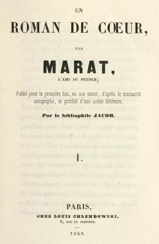 Les aventures du jeune Comte Potowski, Vol. 1 (of 2)
Un roman de coeur par Marat, l'ami du peuple