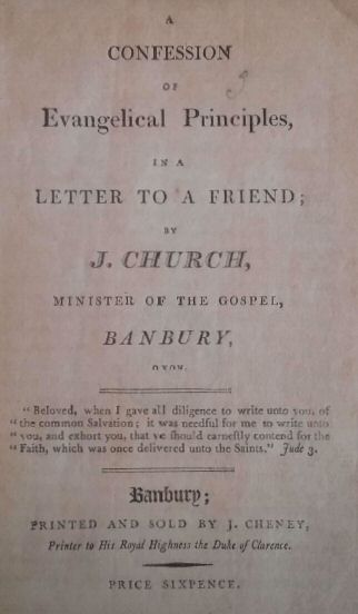 A Confession of Evangelical Principles in a letter to a friend A Confession of Evangelical Principles in a letter to a friend