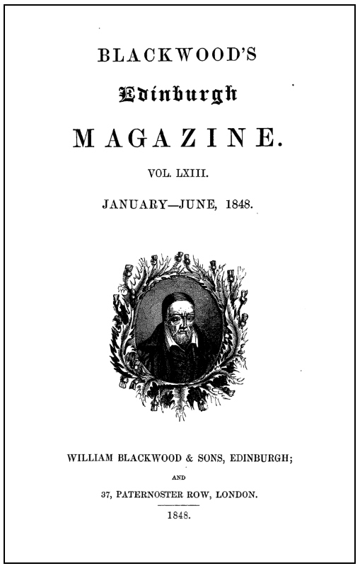 Blackwood's Edinburgh Magazine, Volume 63, No. 387, January, 1848