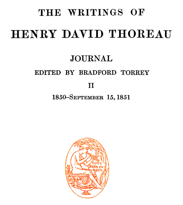 Journal 02, 1850-September 15, 1851 The Writings of Henry David Thoreau, Volume 08 (of 20) Journal 02, 1850-September 15, 1851 The Writings of Henry David Thoreau, Volume 08 (of 20)
