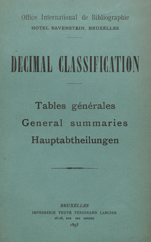 Decimal Classification. Tables générales Decimal Classification. Tables générales