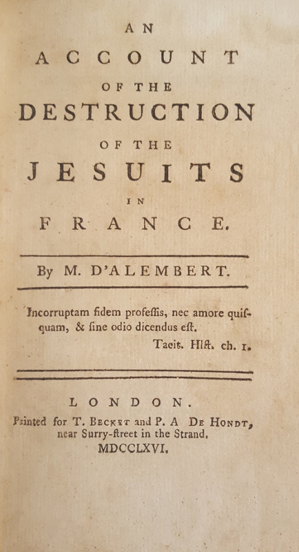 An Account of the Destruction of the Jesuits in France An Account of the Destruction of the Jesuits in France