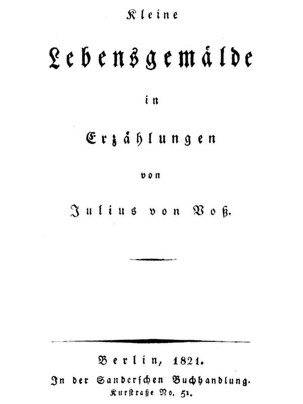 Kleine Lebensgemälde in Erzählungen Kleine Lebensgemälde in Erzählungen