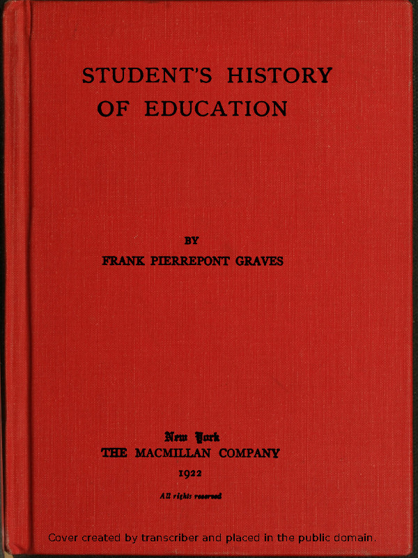 A student's history of education A student's history of education
