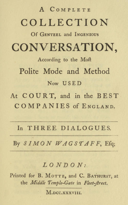 Polite Conversation in Three Dialogues Polite Conversation in Three Dialogues