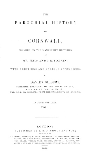 The Parochial History of Cornwall, Volume 1 (of 4) The Parochial History of Cornwall, Volume 1 (of 4)