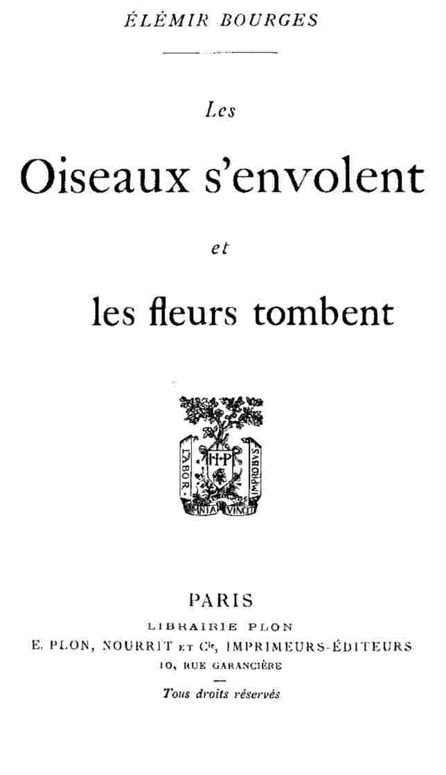 Les oiseaux s'envolent et les fleurs tombent