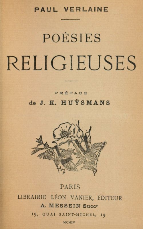 Poésies religieuses Préface de J. K. Huÿsmans Poésies religieuses Préface de J. K. Huÿsmans