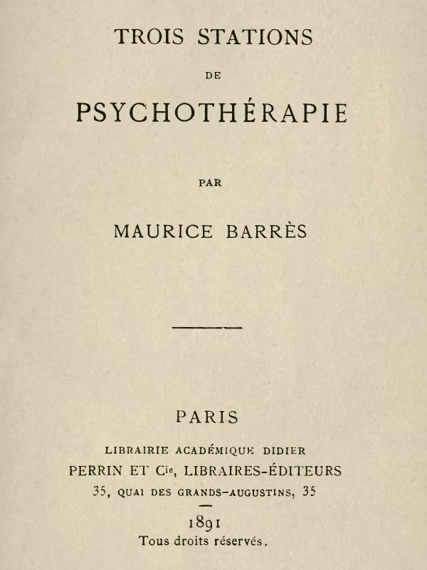 Trois Stations de psychothérapie Trois Stations de psychothérapie