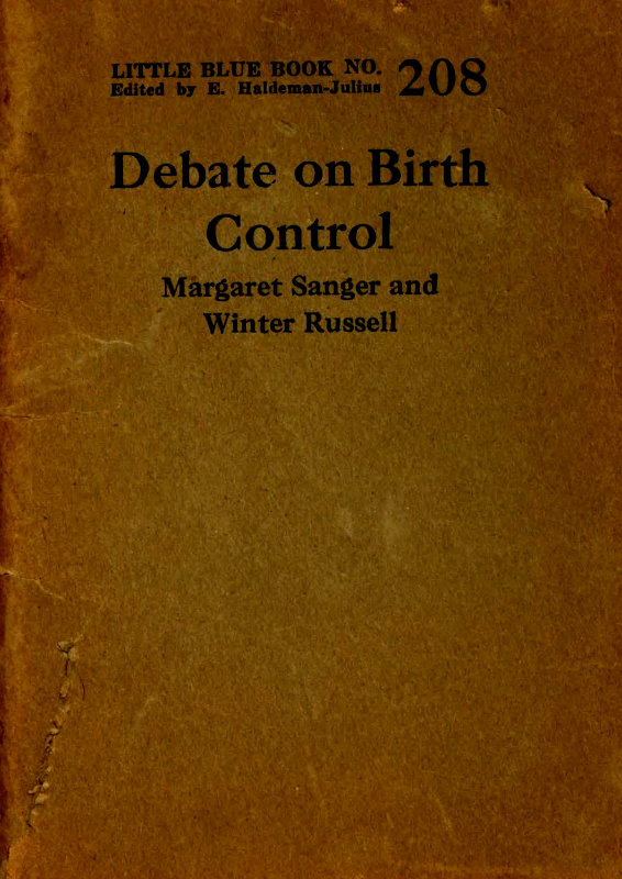 Debate on birth control. Margaret Sanger and Winter Russell Debate on birth control. Margaret Sanger and Winter Russell