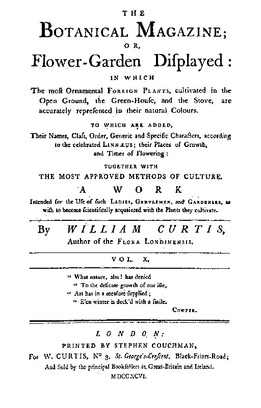 The Botanical Magazine, Vol. 10
Or, Flower-Garden Displayed