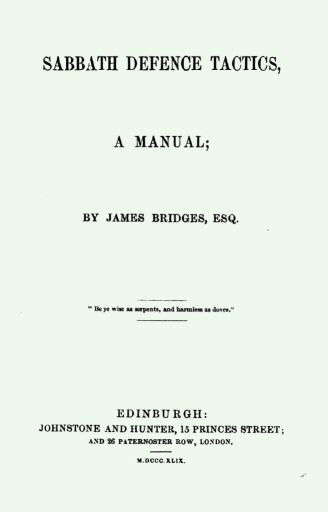 Sabbath Defence Tactics: a manual Sabbath Defence Tactics: a manual