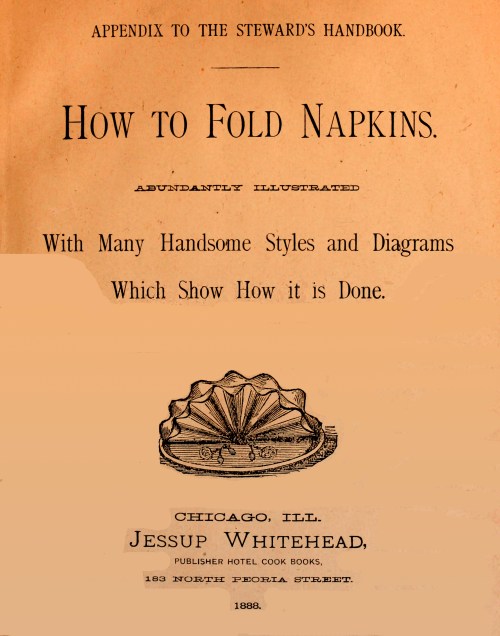 How to Fold Napkins
Abundantly Illustrated with Many Handsome Styles and Diagrams Which Show How It is Done