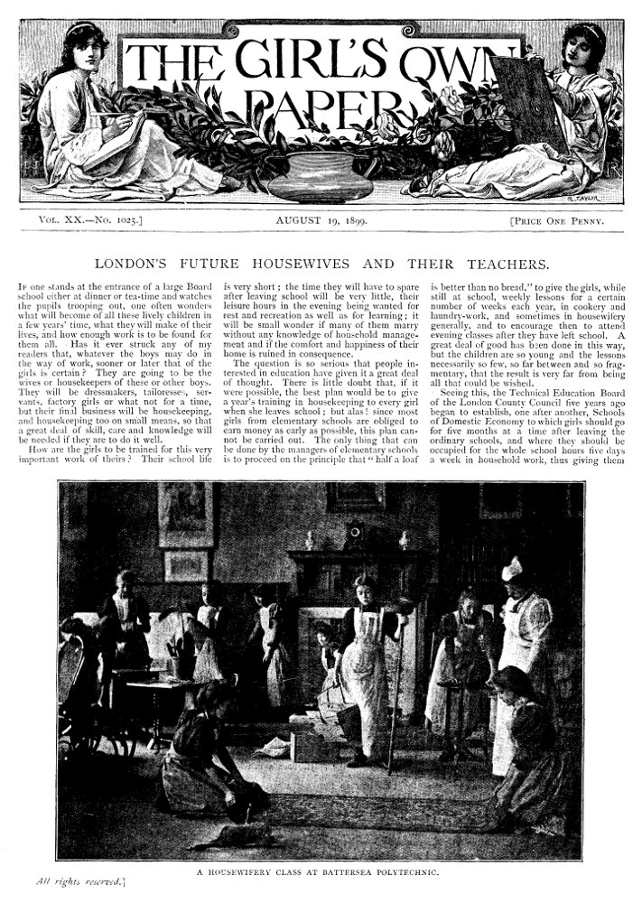 The Girl's Own Paper, Vol. XX, No. 1025, August 19, 1899 The Girl's Own Paper, Vol. XX, No. 1025, August 19, 1899