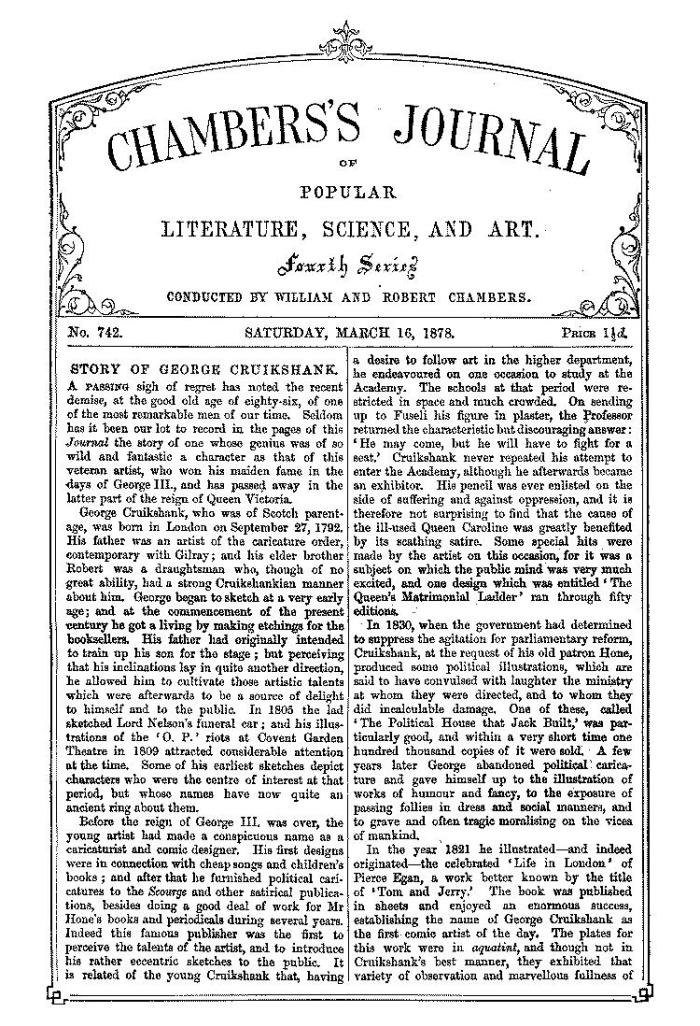 Chambers'ın Popüler Edebiyat, Bilim ve Sanat Dergisi, No. 742, 16 Mart 1878 Chambers'ın Popüler Edebiyat, Bilim ve Sanat Dergisi, No. 742, 16 Mart 1878