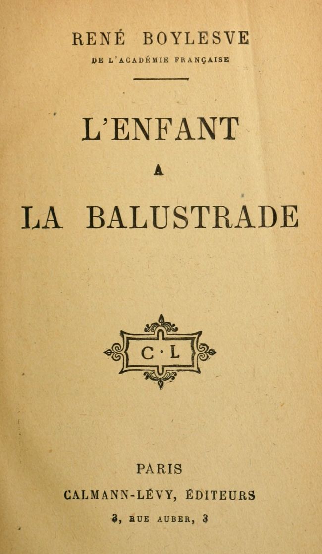 L'enfant à la balustrade L'enfant à la balustrade