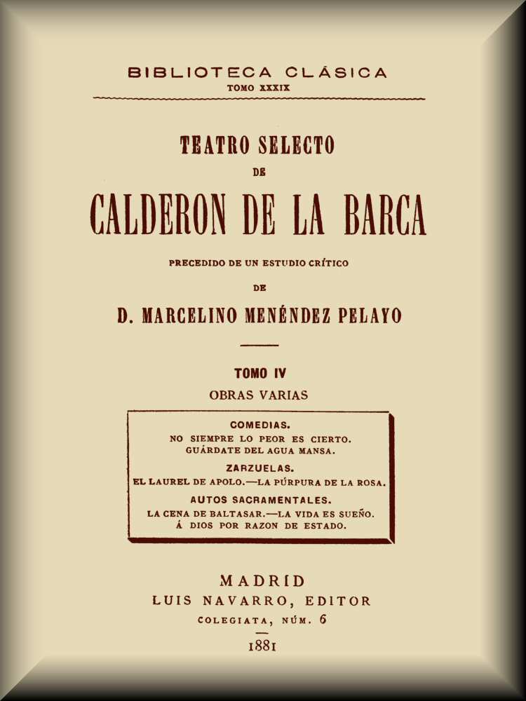 Teatro selecto, tomo 4 de 4 Teatro selecto, tomo 4 de 4