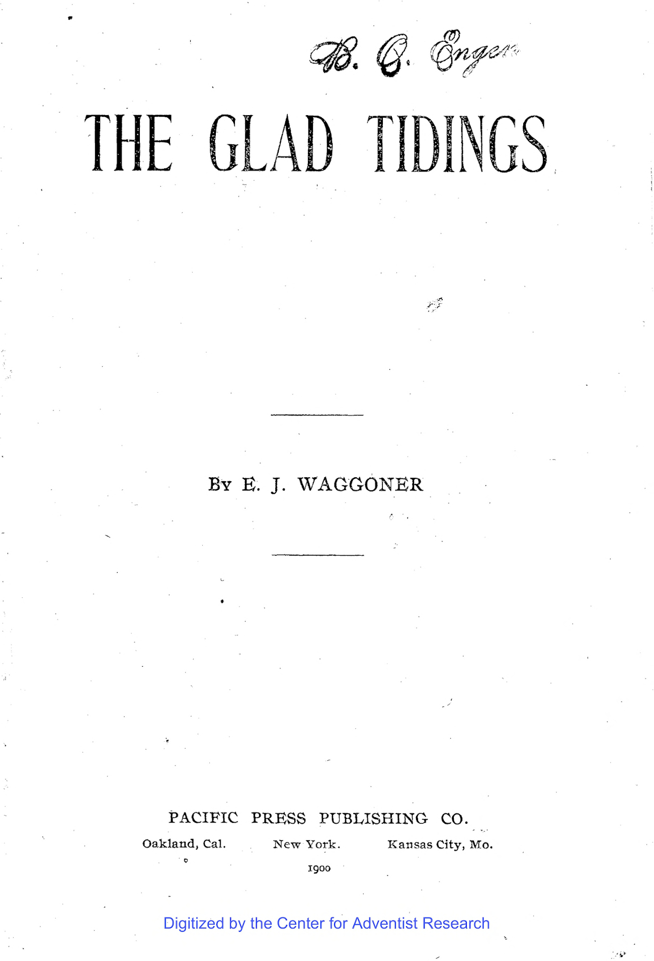 The Glad Tidings The Glad Tidings