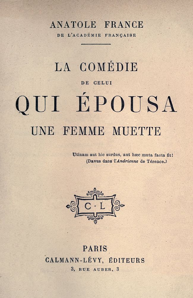 La comédie de celui qui épousa une femme muette La comédie de celui qui épousa une femme muette