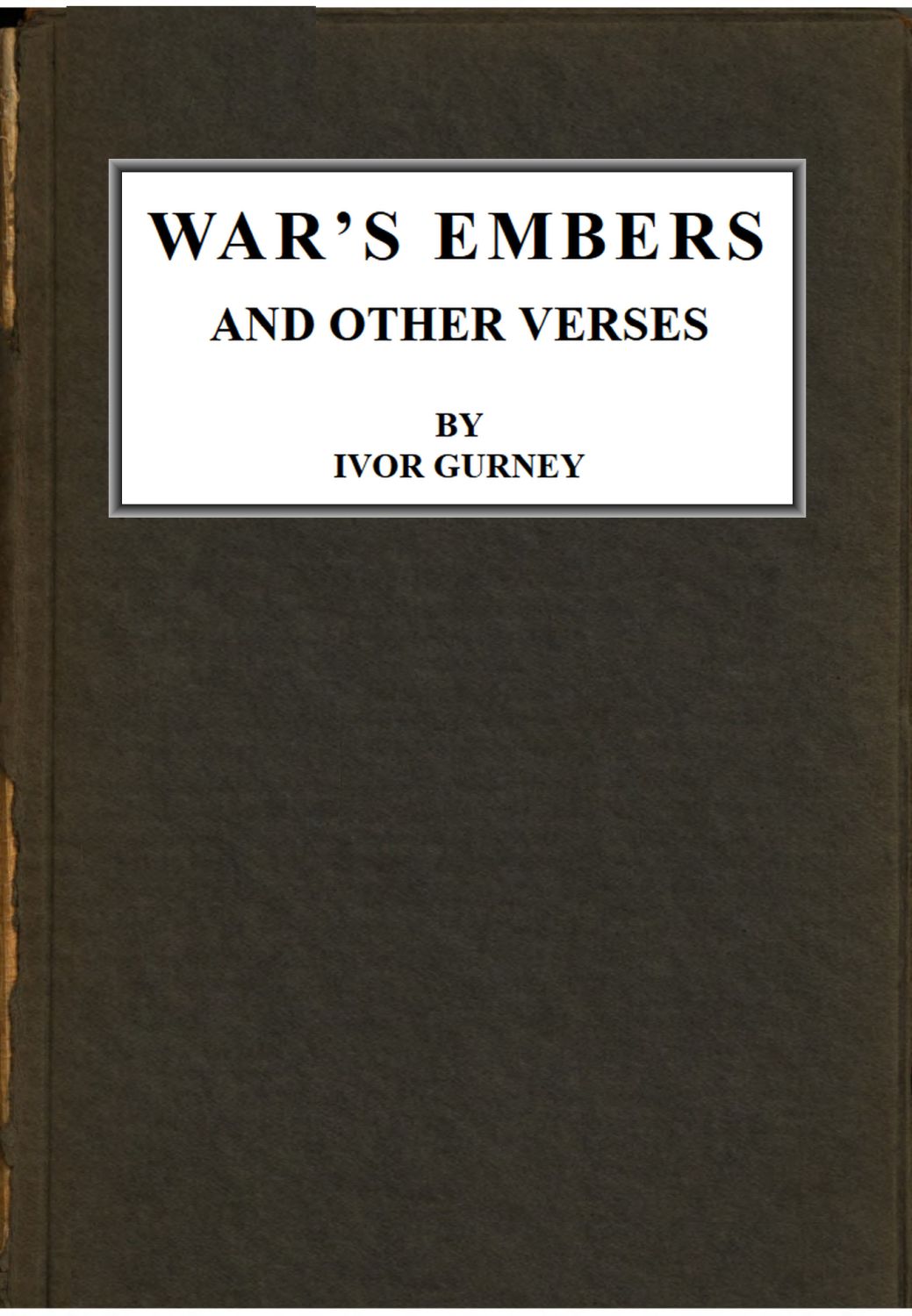 War's Embers, and Other Verses War's Embers, and Other Verses