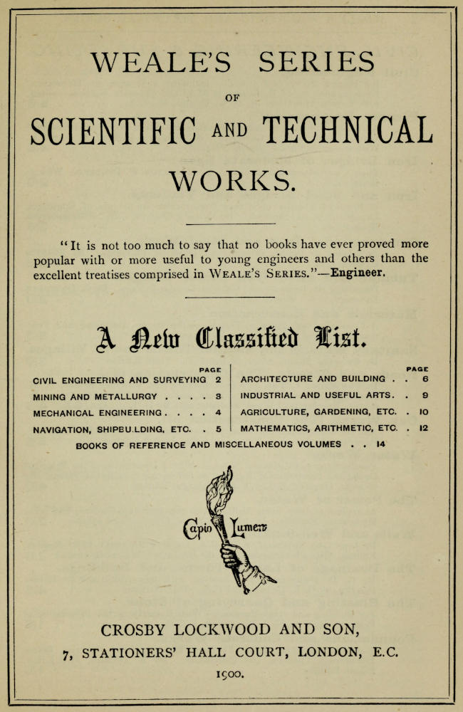 Weale's Series of Scientific and Technical Works Weale's Series of Scientific and Technical Works