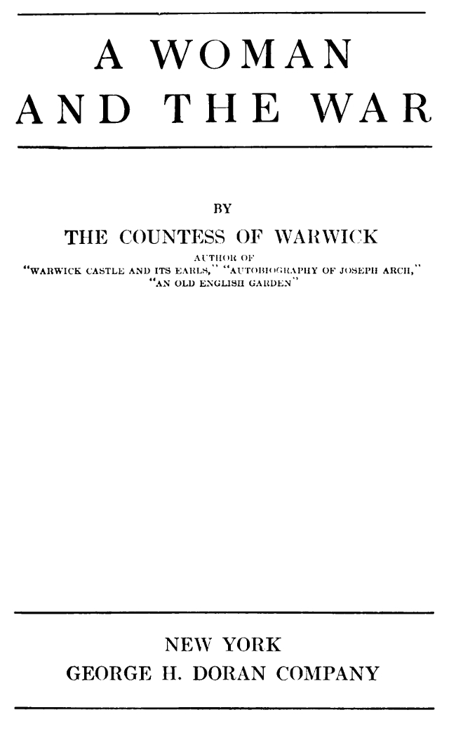 A Woman and the War