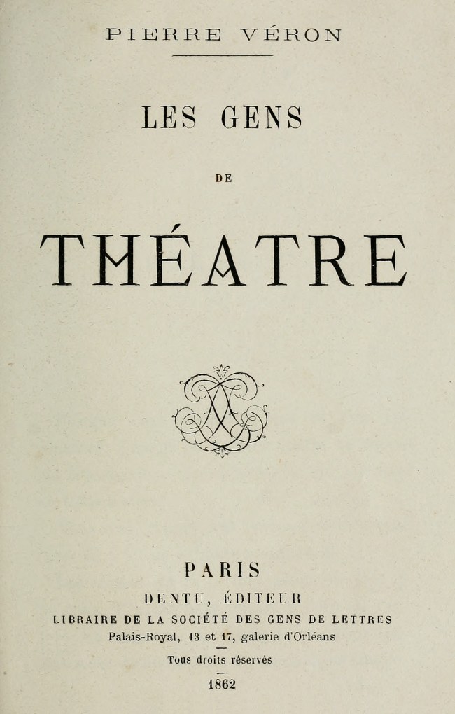 Les gens de théâtre Les gens de théâtre