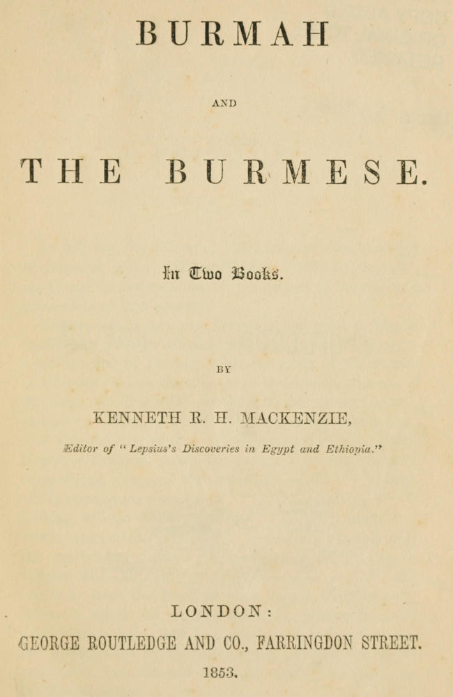 Burmah and the Burmese