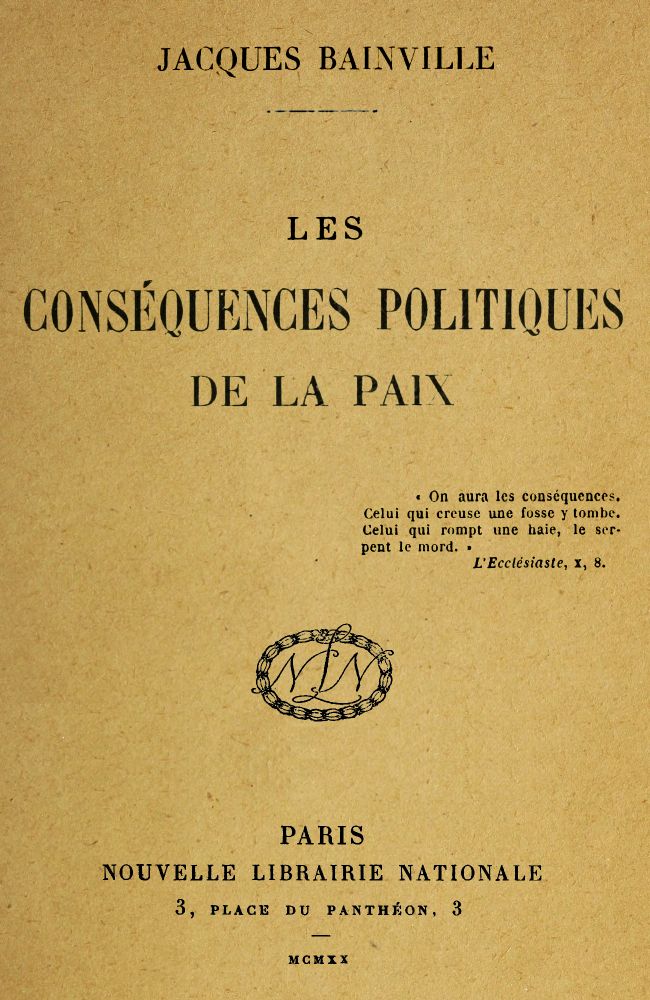Les conséquences politiques de la paix Les conséquences politiques de la paix