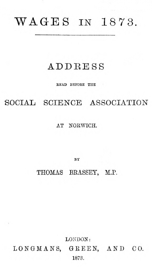 1873'te Maaşlar: Norwich'de Sosyal Bilimler Derneği'nde Okunan Konuşma 1873'te Maaşlar: Norwich'de Sosyal Bilimler Derneği'nde Okunan Konuşma