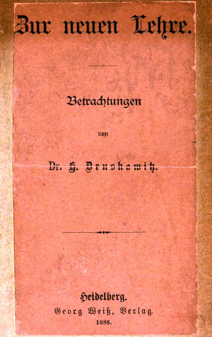Zur neuen Lehre: Betrachtungen Zur neuen Lehre: Betrachtungen