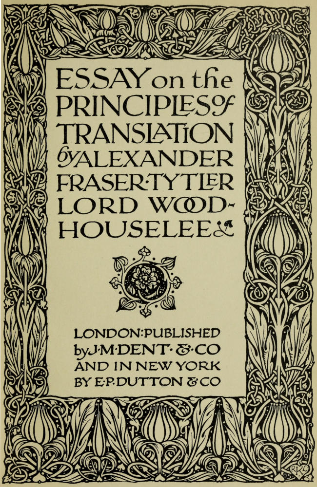 Essay on the Principles of Translation