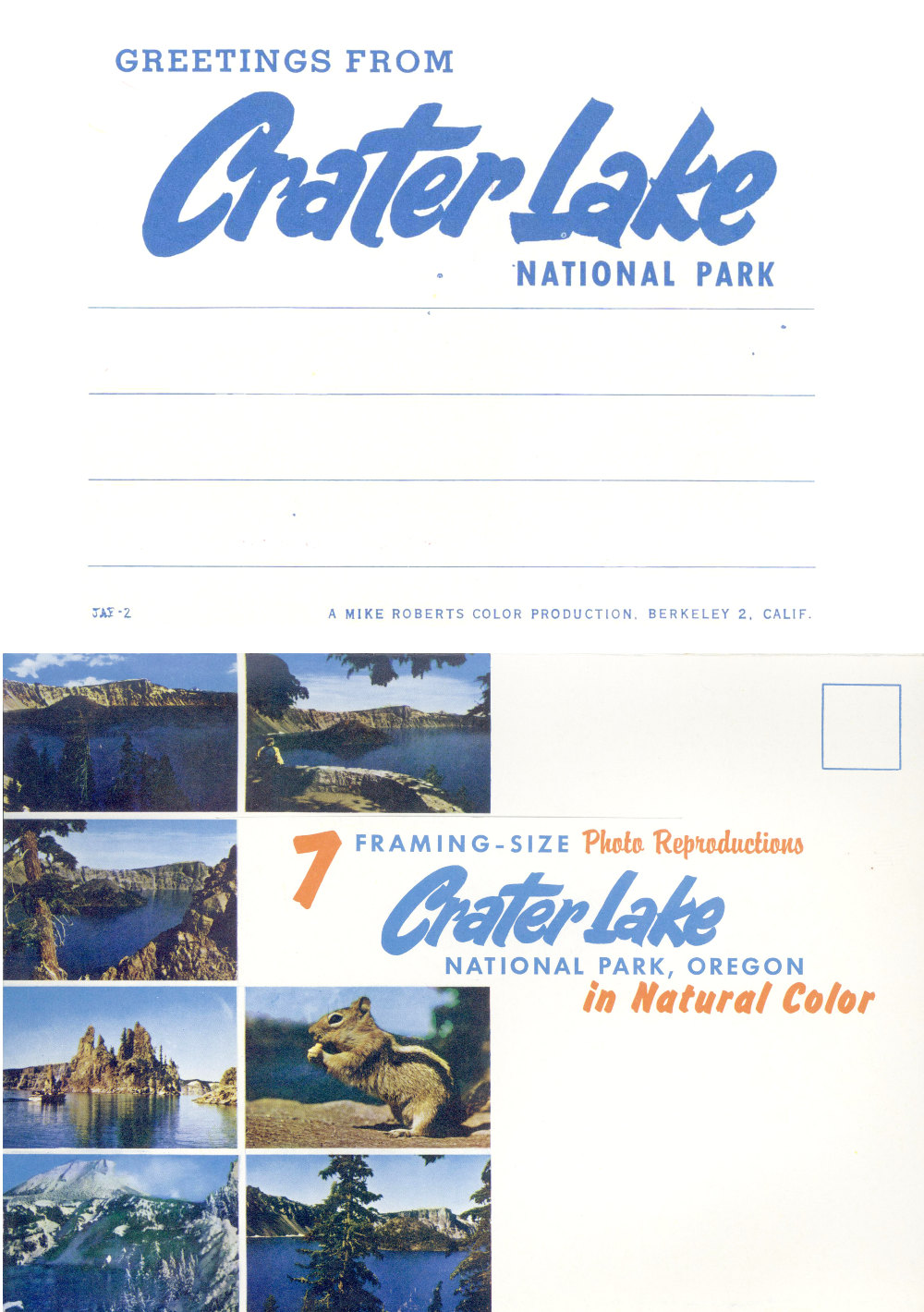 Greetings from Crater Lake National Park, Oregon
7 Framing-Size Photo Reproductions in Natural COlor