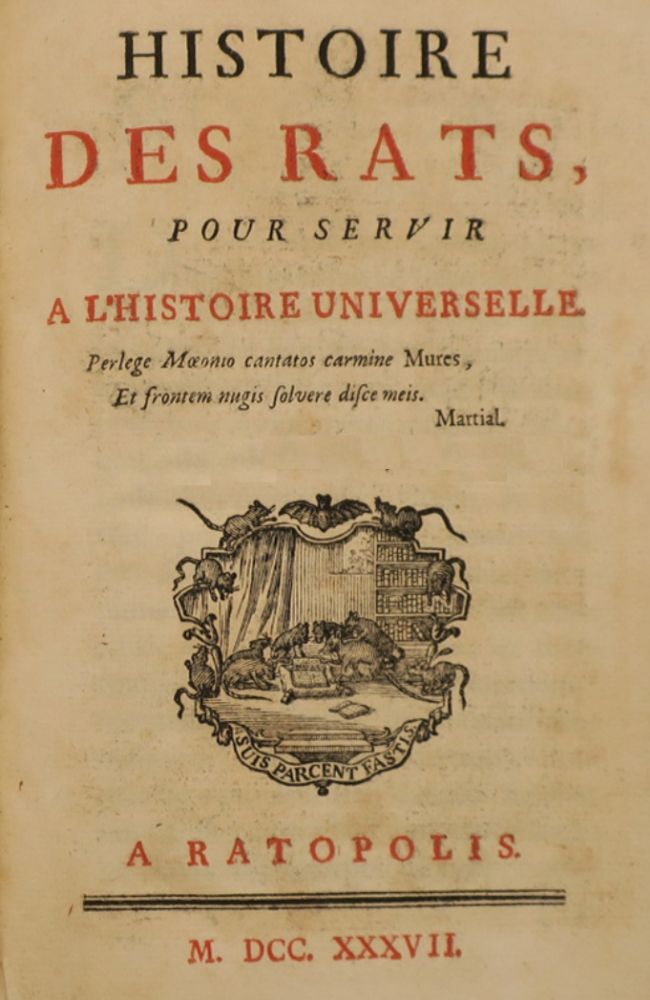 Histoire des rats, pour servir à l'histoire universelle Histoire des rats, pour servir à l'histoire universelle