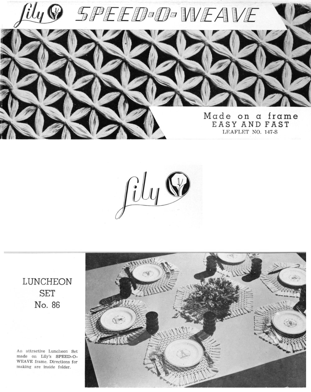 Lily Speed-O-Weave: Luncheon Set No. 86 Lily Speed-O-Weave: Luncheon Set No. 86