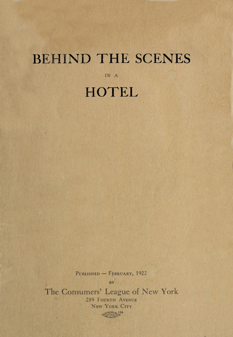 Behind the Scenes in a Hotel Behind the Scenes in a Hotel