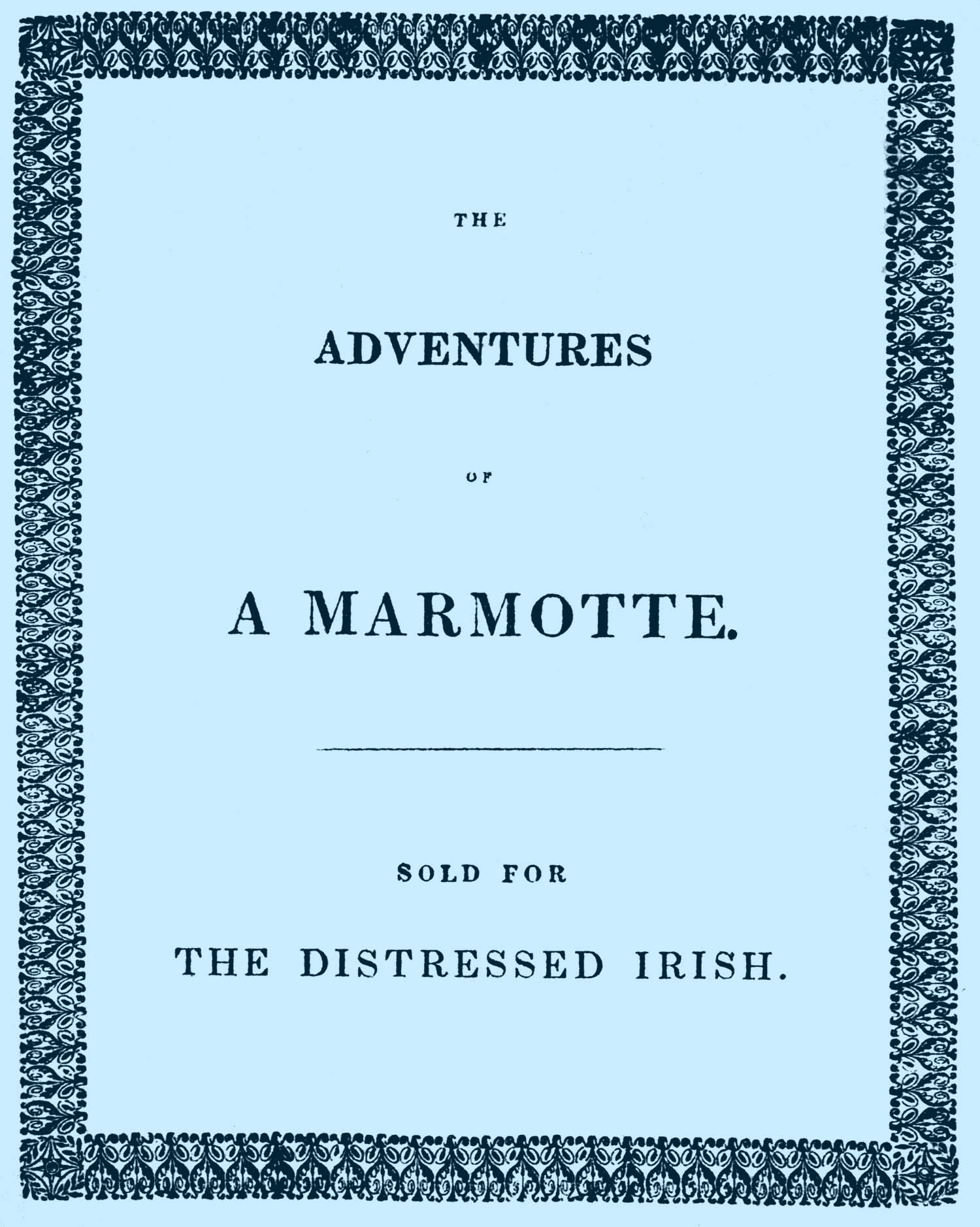 The Adventures of a Marmotte Sold for the Distressed Irish The Adventures of a Marmotte Sold for the Distressed Irish