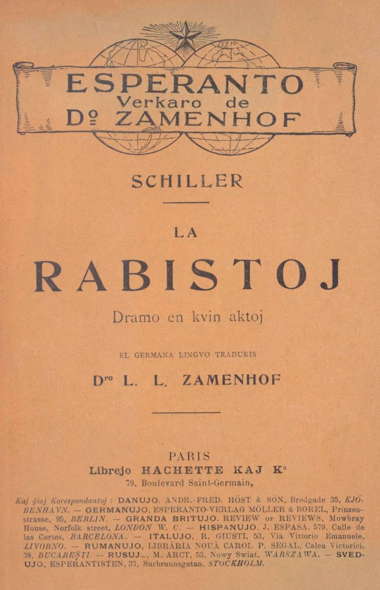 La Rabistoj: Dramo en kvin aktoj La Rabistoj: Dramo en kvin aktoj